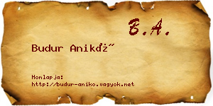 Budur Anikó névjegykártya